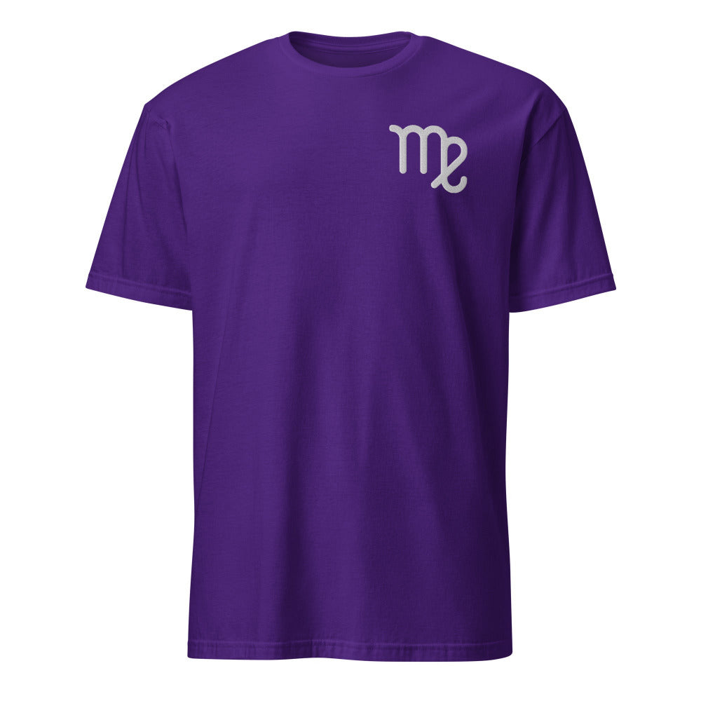 Virgo Zodiac Embroidered TShirt - Purple Color - https://ascensionemporium.net